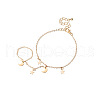 Brass Star & Moon Charm Mittens Bracelets WG06E7F-01-2