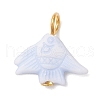 Craft Style Acrylic Fish Shape Pendants PALLOY-JF03923-02-3