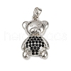 Brass Micro Pave Cubic Zirconia Pendants KK-E795-24P-01-1