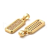 Brass Micro Pave Clear Cubic Zirconia Pendants ZIRC-P086-17G-3