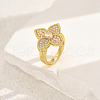 Brass Micro Pave Cubic Zirconia Finger Rings for Women GE5846-3