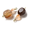 Natural Agate Connector Charms FIND-C046-15G-2