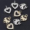  8Pcs 2 Style Brass Micro Pave Cubic Zirconia Pendants ZIRC-NB0001-92-RS-2