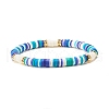 5Pcs 5 Style Handmade Polymer Clay Heishi Beads Stretch Bracelets Set BJEW-JB07513-6