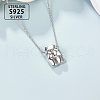 S925 Sterling Silver 3D Human Body Necklace Fashion Statement Jewelry TN0359-2-1