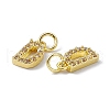 Real 18K Gold Plated Brass Micro Pave Clear Cubic Zirconia Charms KK-E068-VB452-D-3