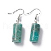 Natural Amazonite Cylindrical Dangle Earrings EJEW-D188-01P-09-1