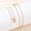 Brass Pave Clear Cubic Zirconia Pendant Necklaces for Women NJEW-Z079-02G-04-3