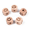 Engraved Beech Wood Beads WOOD-N015-08F-1