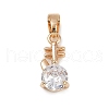 Brass Micro Pave Cubic Zirconia Pendants KK-E795-10KCG-01-2