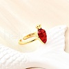 Brass Enamel Cuff Open Rings for Women RJEW-F184-13A-G-4