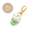 Flower Glass Pendants Decorations HJEW-MZ00248-04-4
