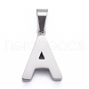 304 Stainless Steel Letter Pendants STAS-H127-A-P-1