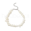 Natural White Mother of Pearl Shell Chip Bead Bracelets for Couple Friendship BJEW-JB11533-01-2
