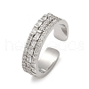 Brass Micro Pave Cubic Zirconia Cuff Rings for Women RJEW-F182-04P-4