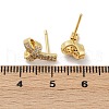 knot Brass Micro Pave Clear Cubic Zirconia Stud Earrings EJEW-F895-16G-5