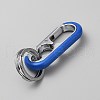 Oval Alloy Keychain Clasps with Double Rings FIND-YWC0011-02B-2