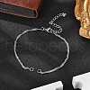 304 Stainless Steel Singapore Chain Bracelet Making AJEW-JB01332-02-1