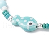 Synthetic Turquoise & Porcelain & Dyed Natural Howlite Beads Stretch Bracelets for Women BJEW-JB11793-02-3