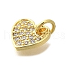 Brass Micro Pave Clear Cubic Zirconia Pendants KK-M297-23G-2