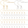 SUNNYCLUE 100Pcs 2 Styles Brass Ear Wire KK-SC0004-85-1