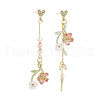 Sweet Style Alloy Rhinestone Flower Dangle Stud Earrings FS-WGC6399-01-2