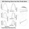 Beebeecraft 6Pcs 3 Styles Rhodium Plated 925 Sterling Silver Ice Pick Pinch Bails STER-BBC0006-94-2