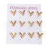 PVD Vacuum Plating 304 Stainless Steel Stud Earring EJEW-C099-03RG-1