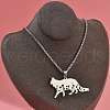304 Stainless Steel Hollow Cat Shaped Pendant Box Chain Necklaces NJEW-M086-06P-5