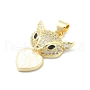 Brass Micro Pave Clear Cubic Zirconia Pendants KK-A221-14B-G-2