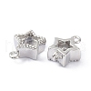 Eco-Friendly Brass Micro Pave Clear Cubic Zirconia Links Connectors ZIRC-C022-06P-2