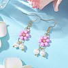 6 Pairs 6 Colors Shell Pearl Beads & Glass Seed Dangle Earrings EJEW-MZ00310-3