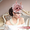 Feather Flower Mesh Veil Headband MRMJ-WH0077-121-6