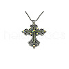Cross Rhinestone Pendant Necklaces FK0815-3-1