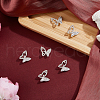 DICOSMETIC 6Pcs 1-Hole Zinc Alloy Crystal Rhinestone Shank Buttons BUTT-DC0001-09-4