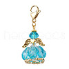 Angel Glass Beaded & Alloy Pendant Decorations HJEW-MZ00190-03-2