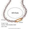 Stainless Steel Oval Cable Chain Necklaces for Women WGF1402-01-4
