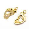 Brass Micro Pave AAA Cubic Zirconia Pendants ZIRC-G100-14-NR-2