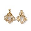 Rack Plating Brass Micro Pave Cubic Zirconia Pendants ZIRC-F130-01G-1