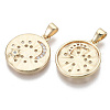 Brass Micro Pave Cubic Zirconia Pendants KK-R130-022G-NF-2