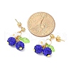 Cherry 304 Stainless Steel Handmade Polymer Clay Rhinestone Dangle Stud Earrings EJEW-JE06428-01-4
