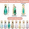 Beebeecraft 40Pcs Faceted Glass Pendants GLAA-BBC0001-05-2