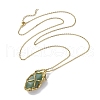 Crystal Stone Cage Pendant Necklaces NJEW-JN04760-04-2