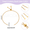 10Pcs 2 Colors 304 Stainless Steel Box Chain Slider Bracelet Makings AJEW-UN00016-3