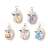 Natural Cowrie Shell Pendants PALLOY-JF03814-01-1