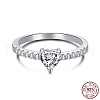 Mother's Day Rhodium Plated 925 Sterling Silver Finger Rings RJEW-A019-08B-01P-2