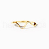 Wave Shaped 925 Sterling Silver Micro Pave Clear Cubic Zirconia Finger Rings FS-WG6021D-08-1