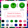 SOFPLATE 600Pcs 12 Colors Opaque Acrylic Beads MACR-SP0001-24-2