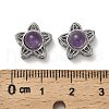 Brass Pave Natural Amethyst Multi-Strand Links KK-D366-01P-B-3