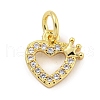 Rack Plating Brass Micro Pave Clear Cubic Zirconia Pendants KK-Q814-03G-1